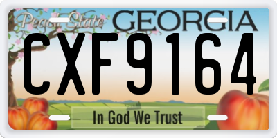 GA license plate CXF9164