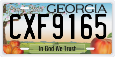 GA license plate CXF9165