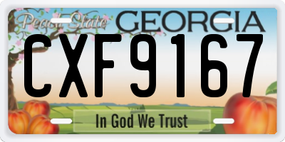 GA license plate CXF9167