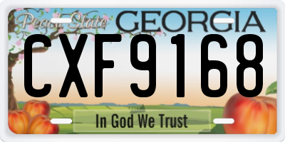 GA license plate CXF9168