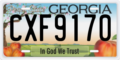 GA license plate CXF9170