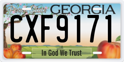 GA license plate CXF9171