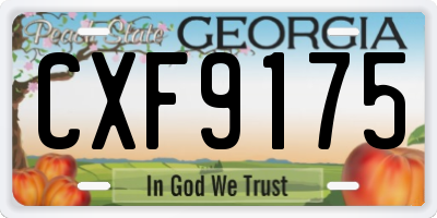 GA license plate CXF9175