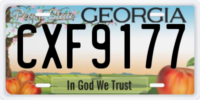 GA license plate CXF9177