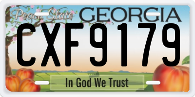 GA license plate CXF9179