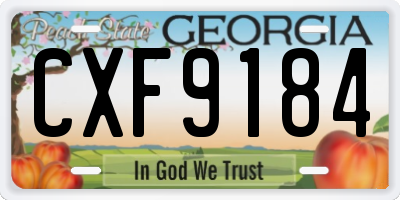 GA license plate CXF9184