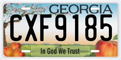 GA license plate CXF9185
