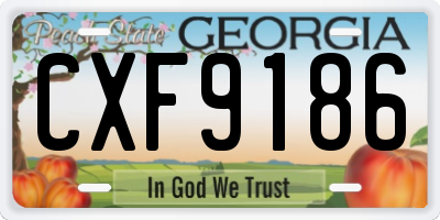 GA license plate CXF9186