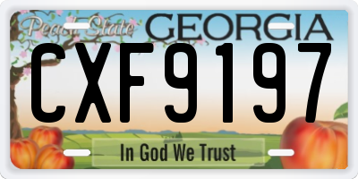 GA license plate CXF9197