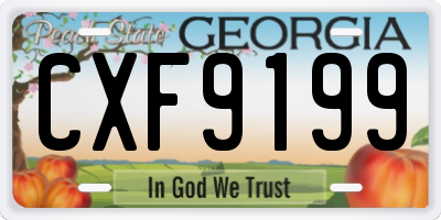 GA license plate CXF9199