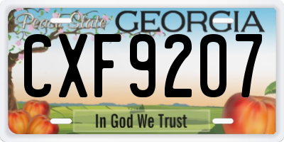 GA license plate CXF9207