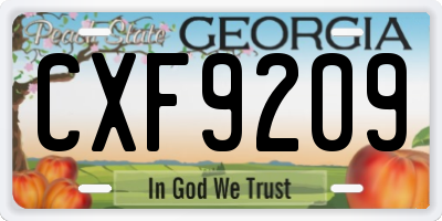 GA license plate CXF9209