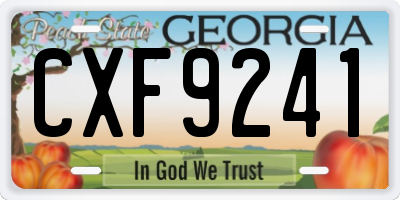GA license plate CXF9241