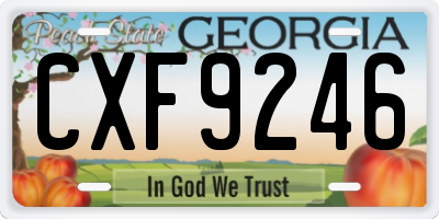 GA license plate CXF9246