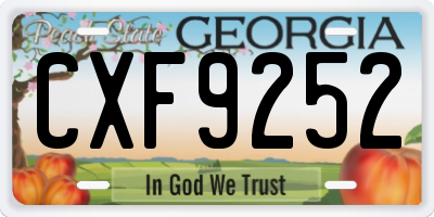 GA license plate CXF9252