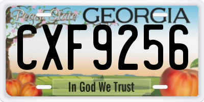 GA license plate CXF9256