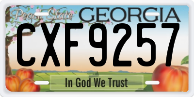 GA license plate CXF9257