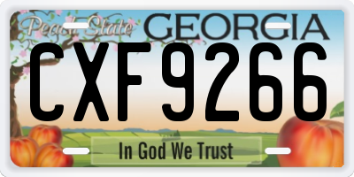 GA license plate CXF9266
