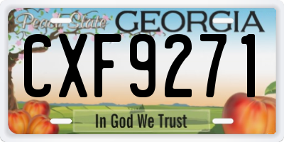 GA license plate CXF9271