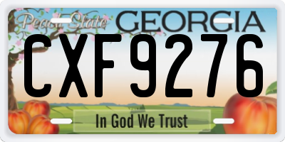 GA license plate CXF9276