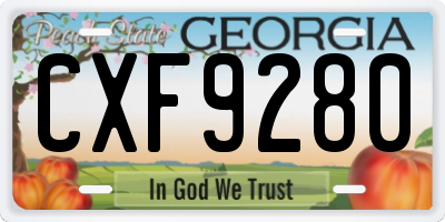 GA license plate CXF9280