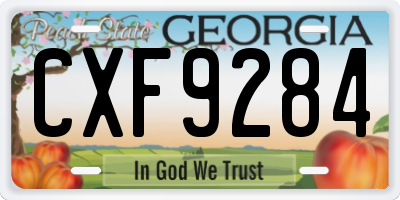 GA license plate CXF9284