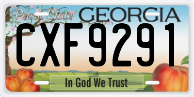 GA license plate CXF9291