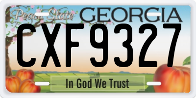 GA license plate CXF9327