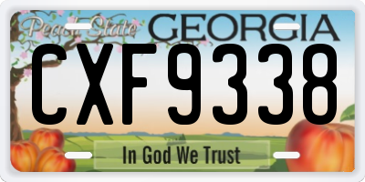 GA license plate CXF9338