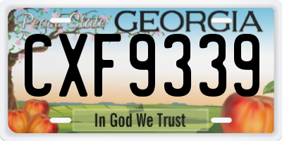 GA license plate CXF9339