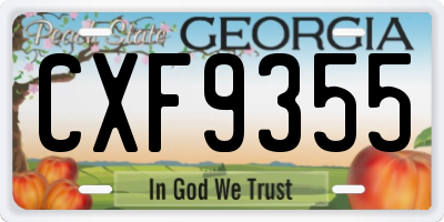 GA license plate CXF9355