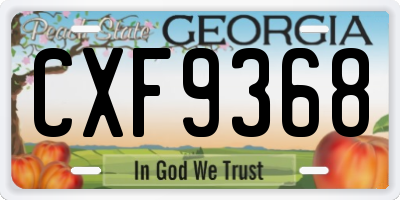 GA license plate CXF9368