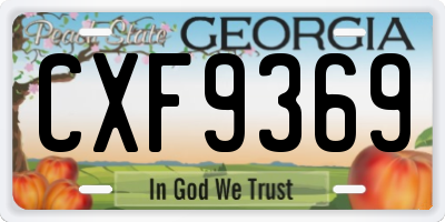 GA license plate CXF9369