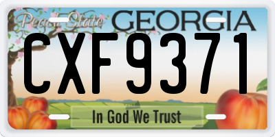 GA license plate CXF9371