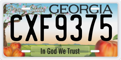 GA license plate CXF9375