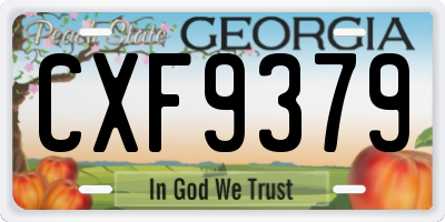 GA license plate CXF9379
