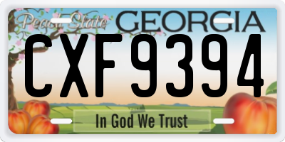 GA license plate CXF9394