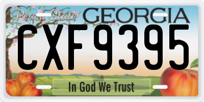 GA license plate CXF9395