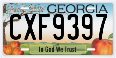 GA license plate CXF9397