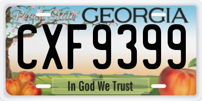 GA license plate CXF9399