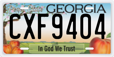 GA license plate CXF9404