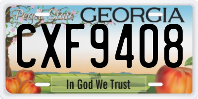 GA license plate CXF9408