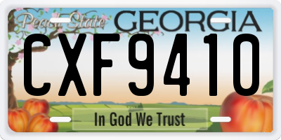 GA license plate CXF9410