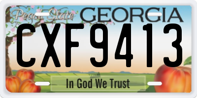 GA license plate CXF9413