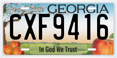 GA license plate CXF9416