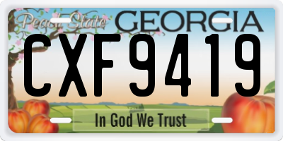 GA license plate CXF9419
