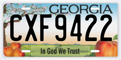 GA license plate CXF9422