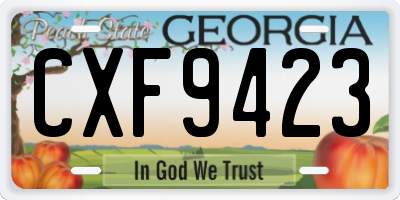 GA license plate CXF9423