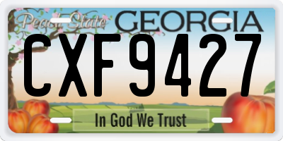 GA license plate CXF9427