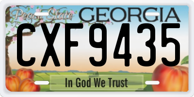 GA license plate CXF9435
